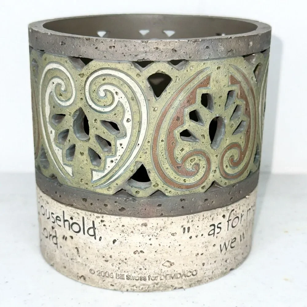 Demdaco By Faith Bill Stross 2006 Candle Holder Religious Christian Joshua 24:15